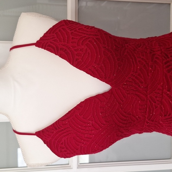 Emerald Sundae Sparkly Red Mini Dress - Picture 5 of 16